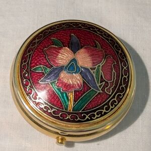 Elegant Floral Enamel Tablet Case - Gold and Multicolor